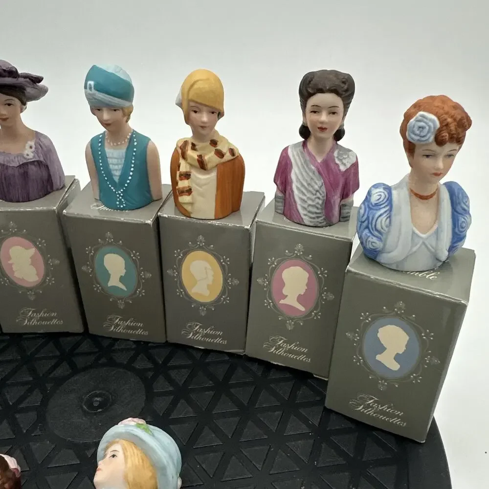 Lot Of 8 Vintage 1984's Avon Ladies of America Fashion Thimble
